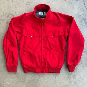 Vintage LL Bean Jacket Size Medium Red Talon Zipper Western Style 70s USA Bomber